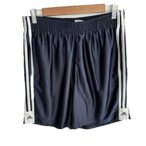 Vintage Adidas Silky Basketball Shorts Mens Large Navy Dazzle Red 3 Stripe‎ Y2K